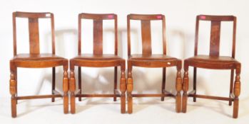 SET OF FOUR EARLY 20TH CENTURY OAK DINING CHAIRS