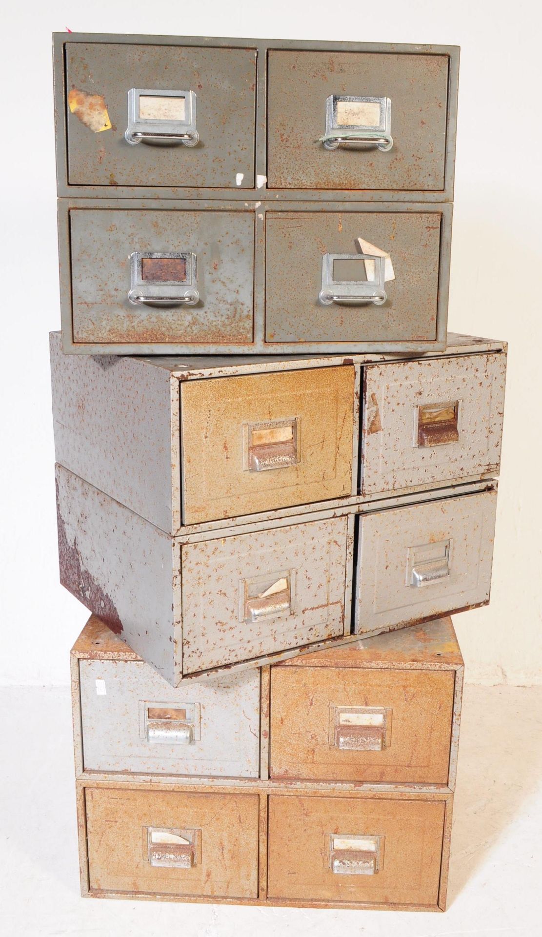 COLLECTION OF INDUSTRIAL 20TH CENTURY METAL FILING CABINETS
