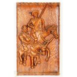 VINTAGE 20TH CENTURY CARVED OAK PANEL OF DON QUIXOTE