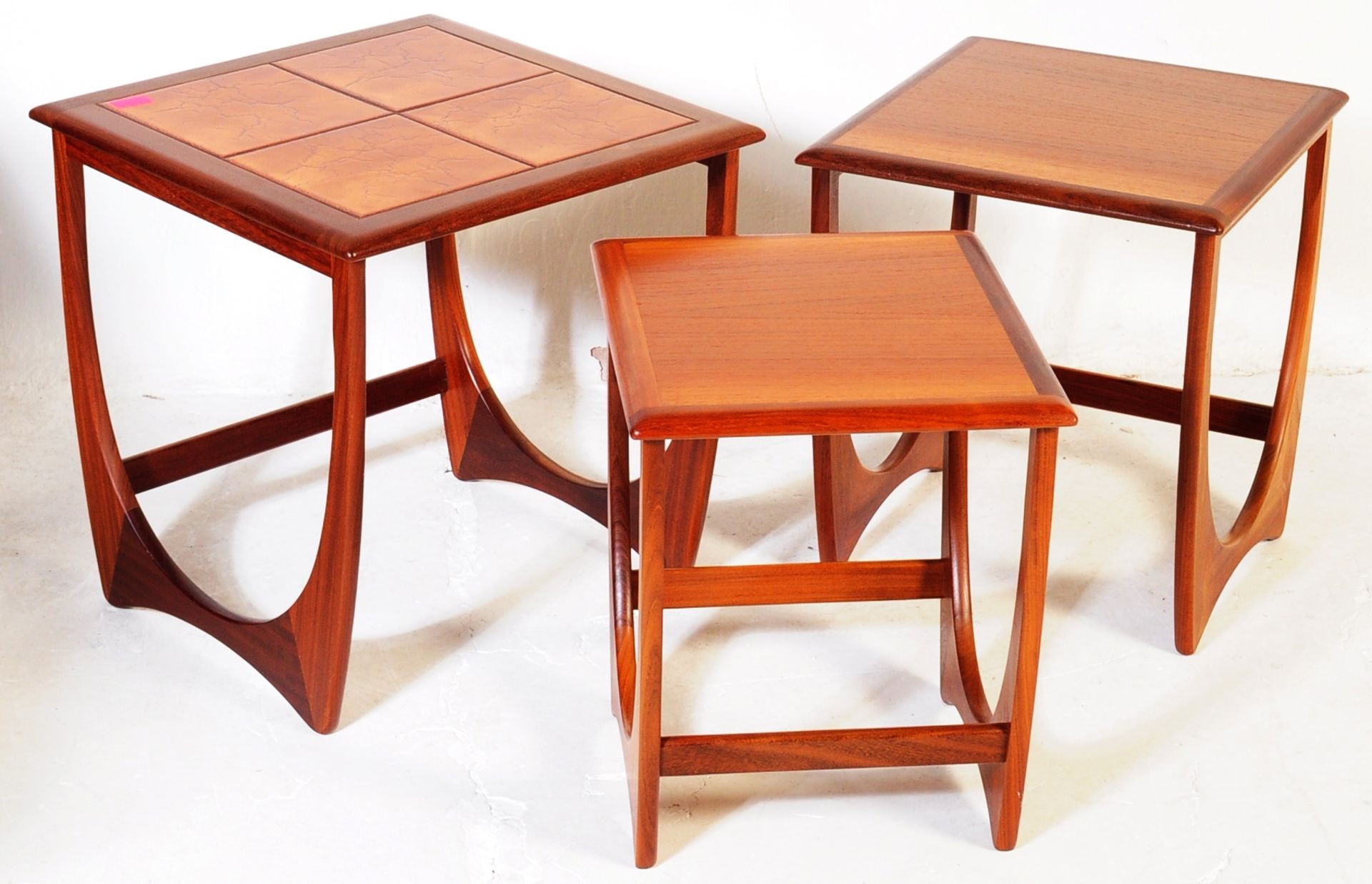 A 1970'S G-PLAN FURNITURE ASTRO TEAK WOOD NEST OF TABLES. - Image 4 of 5