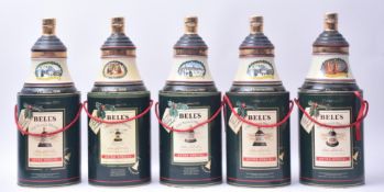 FIVE BELL'S OLD SCOTCH WHISKY CHRISTMAS DECANTERS IN BOXES