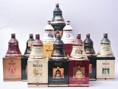 TEN BELL'S LIMITED EDITION SCOTCH WHISKY CHRISTMAS DECANTERS