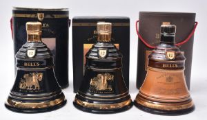 THREE BELL'S FINE 12 YEARS OLD SCOTCH WHISKY DECANTERS