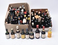 LARGE COLLECTION OF VINTAGE MINIATURE PORT & SHERRY BOTTLES