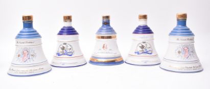 FIVE BELL'S OLD SCOTCH WHISKY ROYAL FAMILY CERAMIC DECANTERS