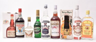 NINE 20TH CENTURY & LATER SPIRITS & LIQUORS BOTTLES