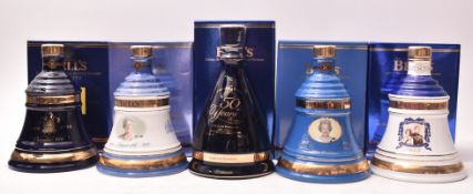 FIVE BELL'S SCOTCH WHISKY COMMEMORATIVE ROYAL DECANTERS