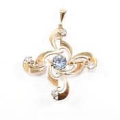 14CT GOLD & SPINEL NECKLACE PENDANT