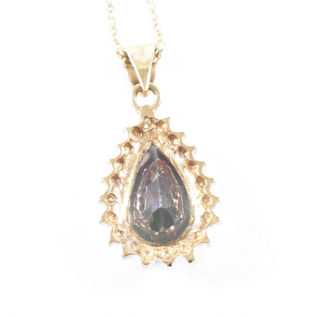 HALLMARKED 9CT GOLD MYSTIC TOPAZ & DIAMOND NECKLACE & EARRING SUITE - Image 5 of 8