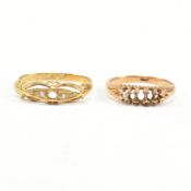 18CT GOLD & DIAMOND HALLMARKED RINGS T/W ANOTHER