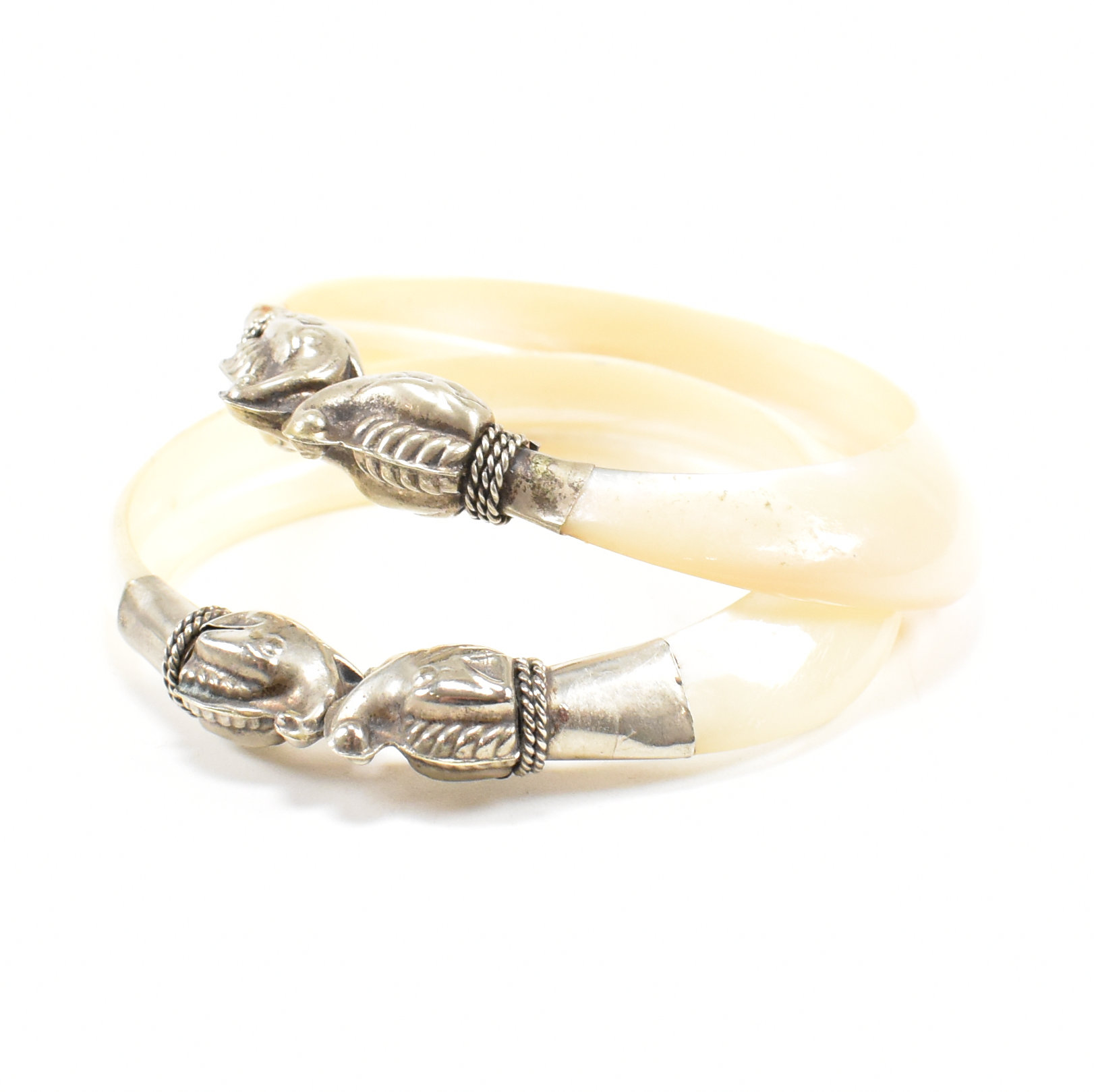 PAIR OF MOTHER OF PEARL BANGLES