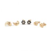 COLLECTION OF HALLMARKED 9CT GOLD STUD EARRINGS