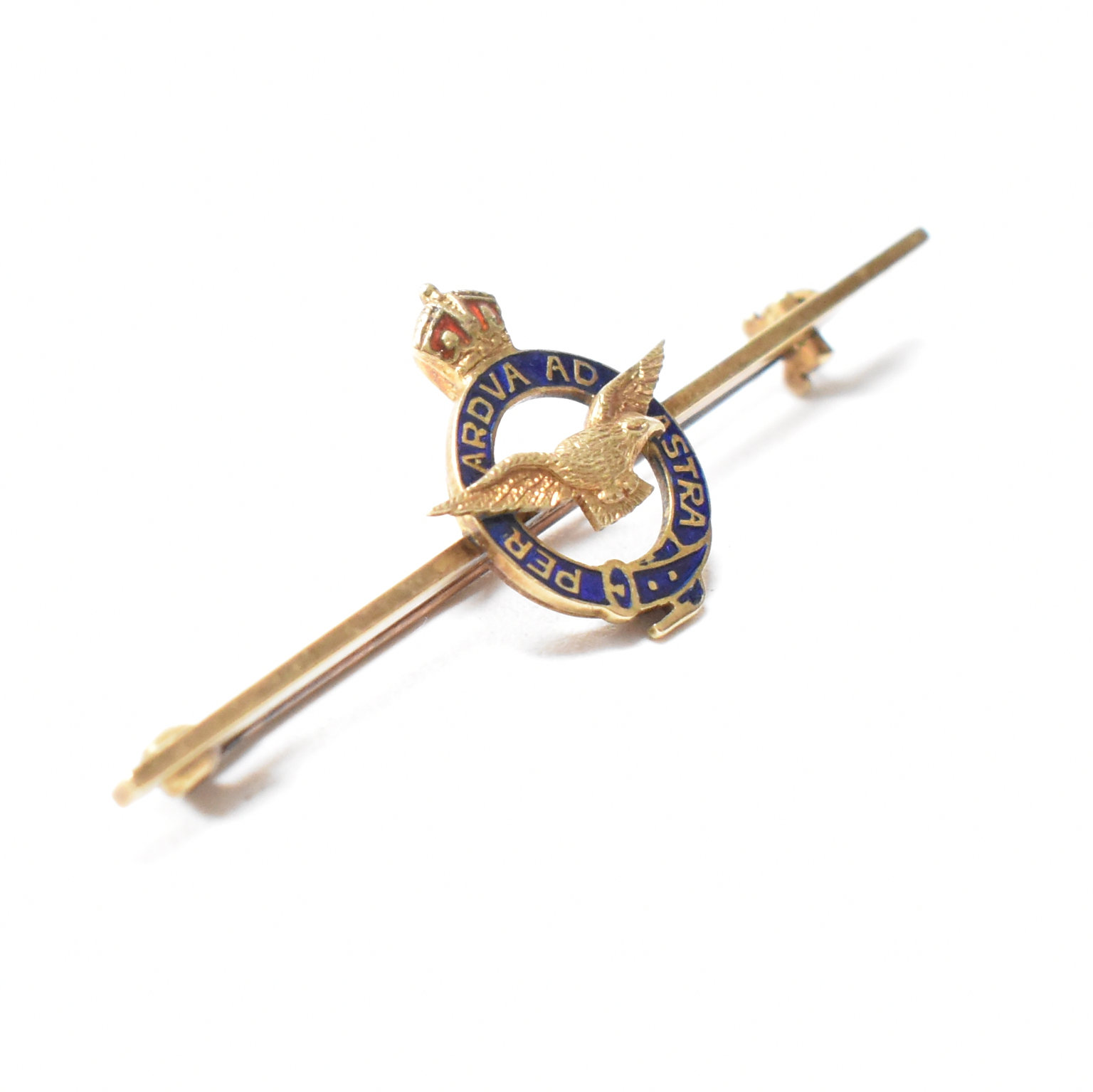 15CT GOLD & ENAMEL MILITARY INTEREST ROYAL AIR FORCE BAR BROOCH - Image 5 of 5