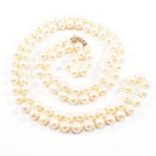 ANTIQUE HALLMARKED 9CT GOLD CLASPED STRING OF PEARLS NECKLACE