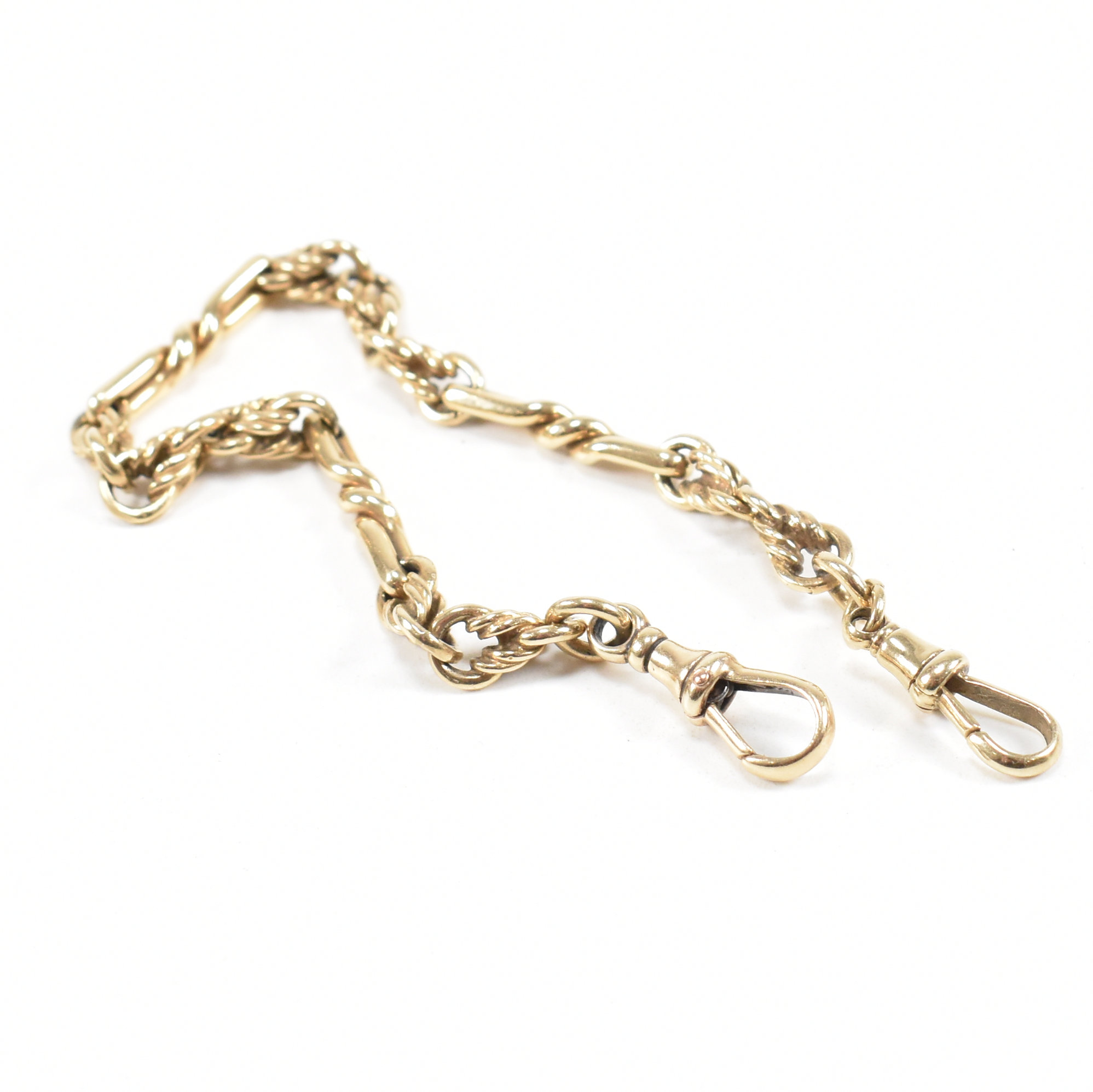 VINTAGE HALLMARKED 9CT GOLD POCKET WATCH CHAIN BRACELET - Image 4 of 6