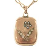 ANTIQUE 9CT GOLD CHAIN NECKLACE & LOCKET PENDANT