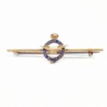 15CT GOLD & ENAMEL MILITARY INTEREST ROYAL AIR FORCE BAR BROOCH