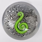 20TH CENTURY NEW ZEALAND ART GLASS AZURINE PAPERWEIGHT