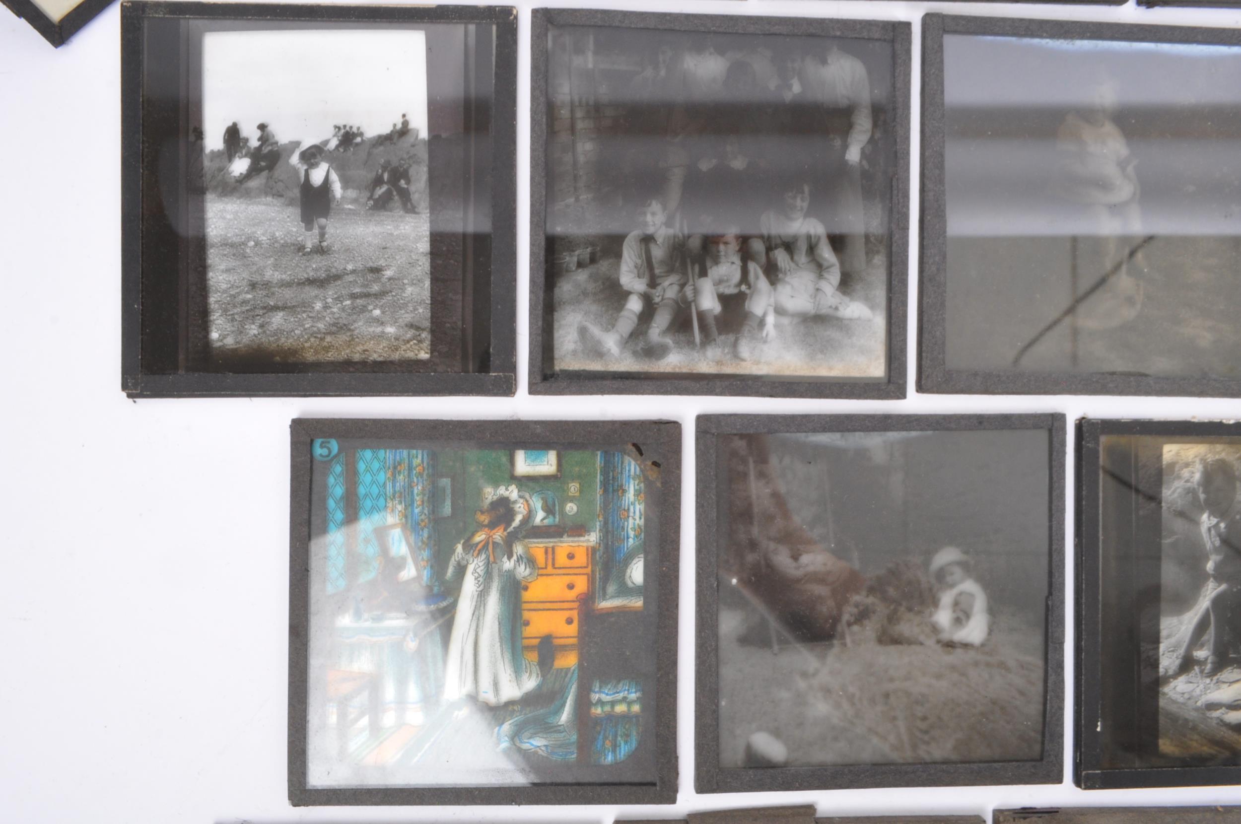 COLLECTION OF EARLY 20TH CENT MAGIC LANTERN COLOUR B&W SLIDES - Image 7 of 7