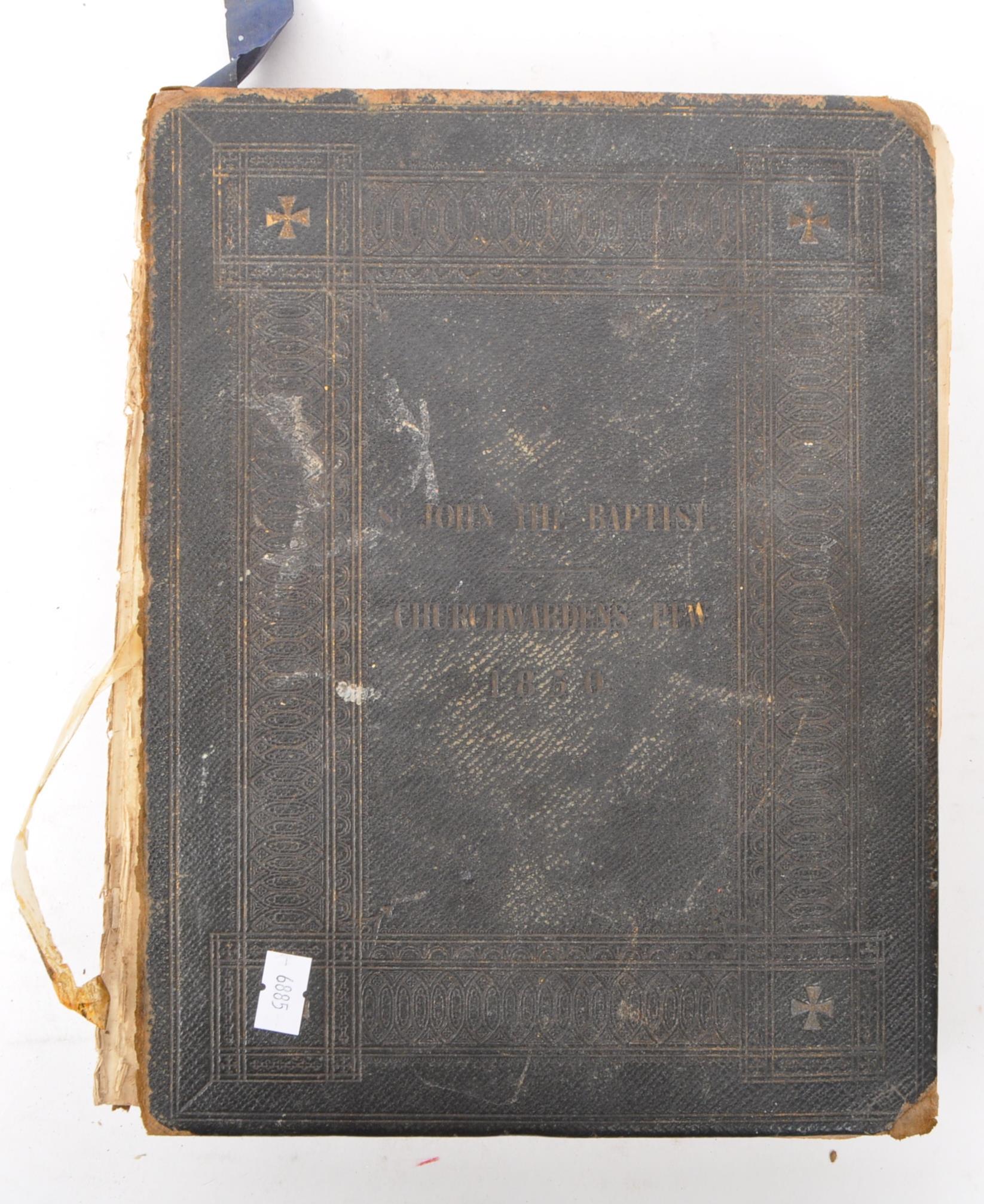 19TH CENTURY 1850 ST JOHN THE BAPTIST CHURCHWARDENS PEW BOOK - Image 8 of 9