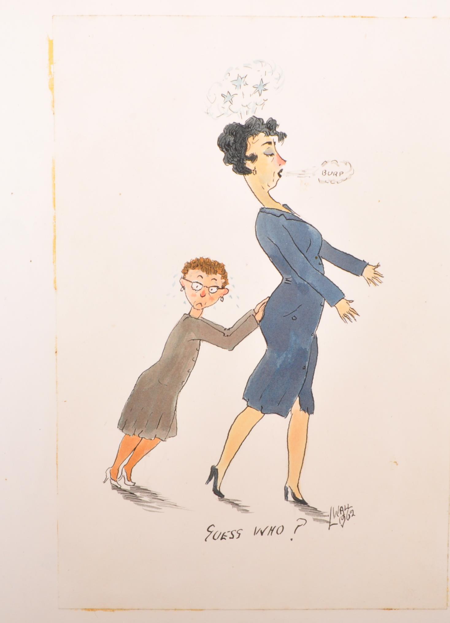 MID CENTURY PEN, INK & COLOUR SKETCHES & CARICATURES - Image 7 of 8