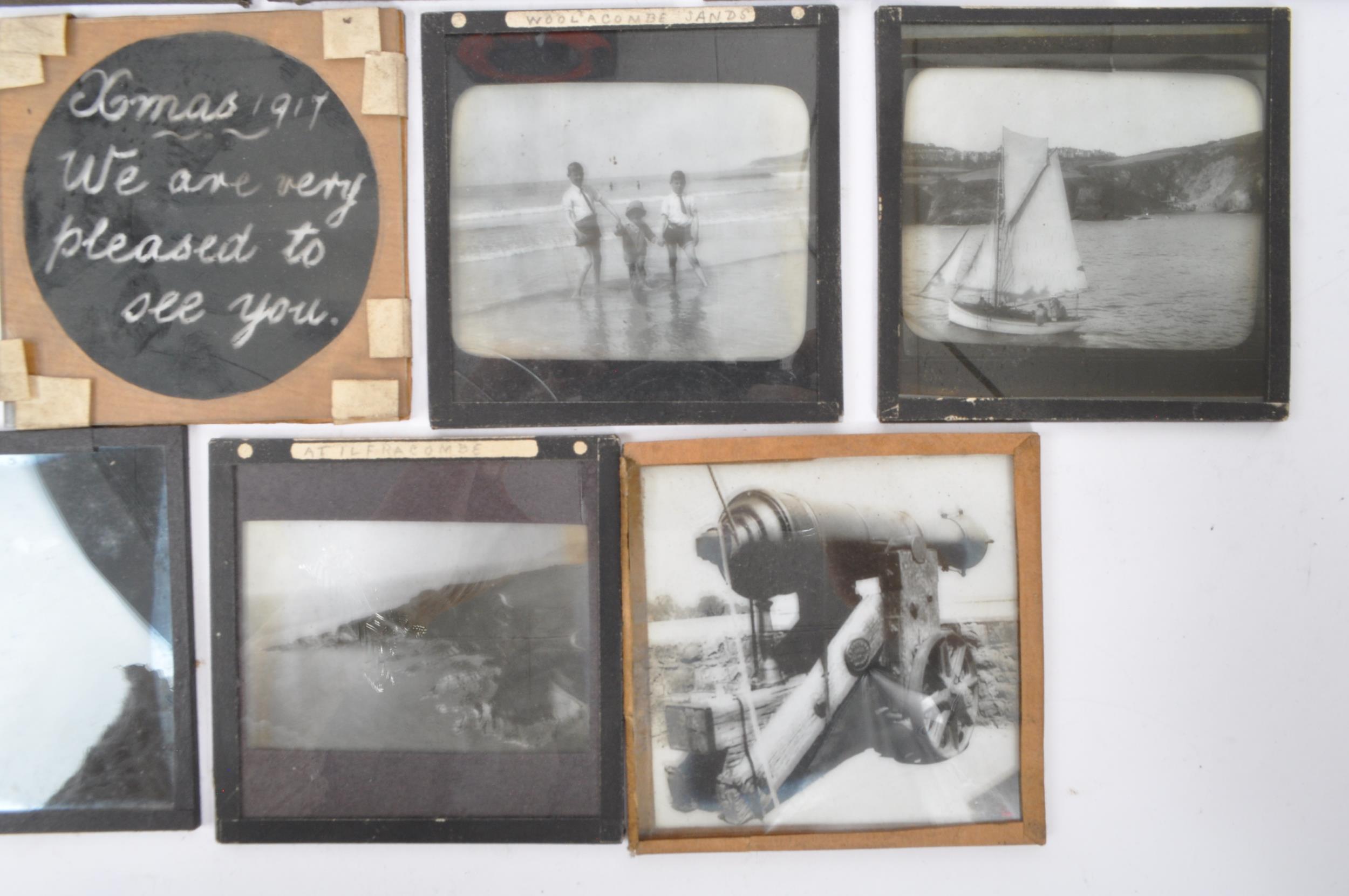 COLLECTION OF EARLY 20TH CENT MAGIC LANTERN COLOUR B&W SLIDES - Image 3 of 7