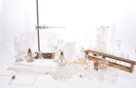 CHEMISTRY GLASS BEAKERS, VIALS, TEST TUBES & CLAMP / STAND
