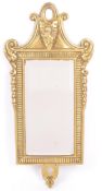 EARLY 20TH CENTURY BRASS BEVELLED HANGING WALL MIRROR