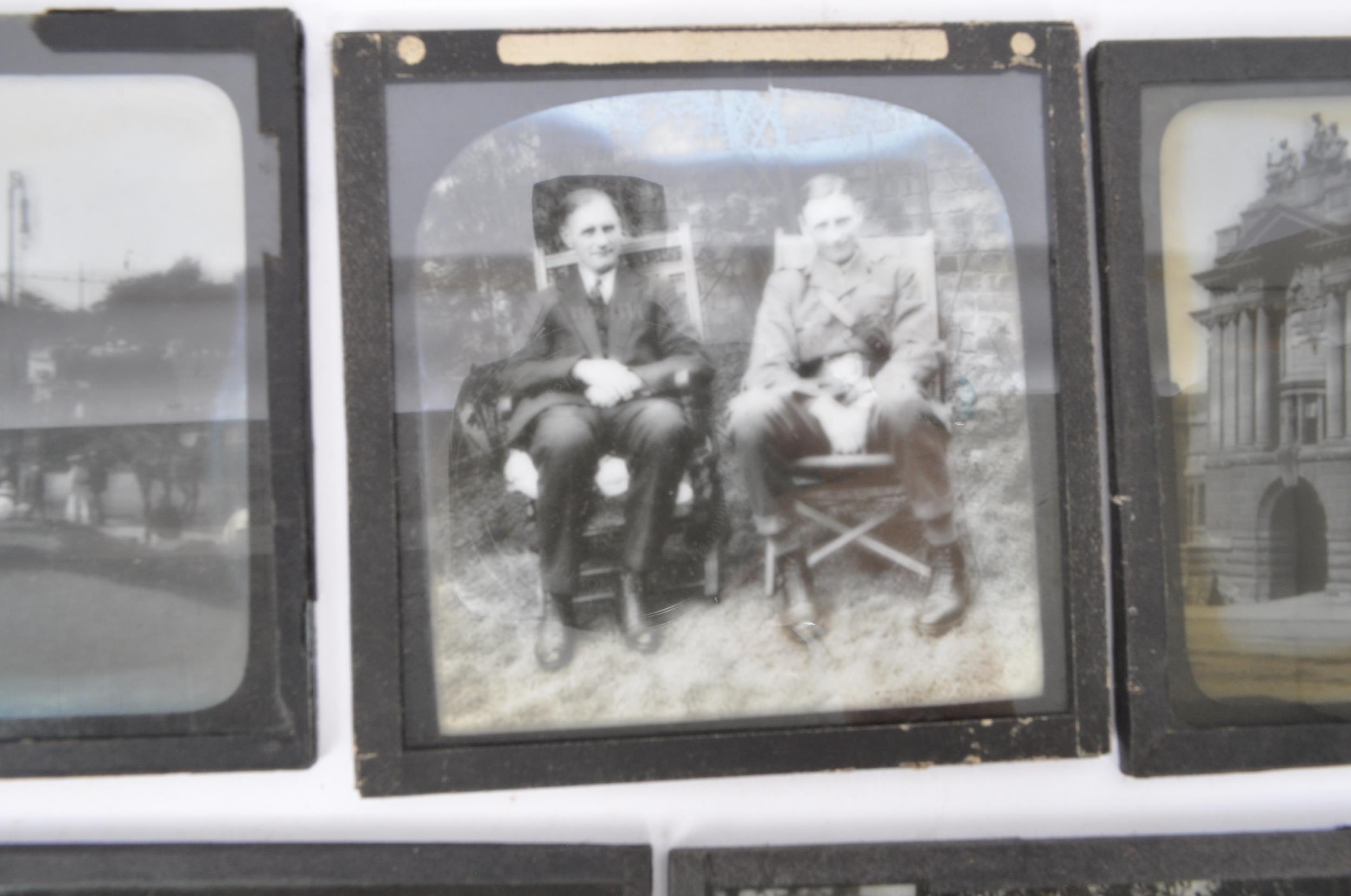 COLLECTION OF EARLY 20TH CENT MAGIC LANTERN COLOUR B&W SLIDES - Image 6 of 7