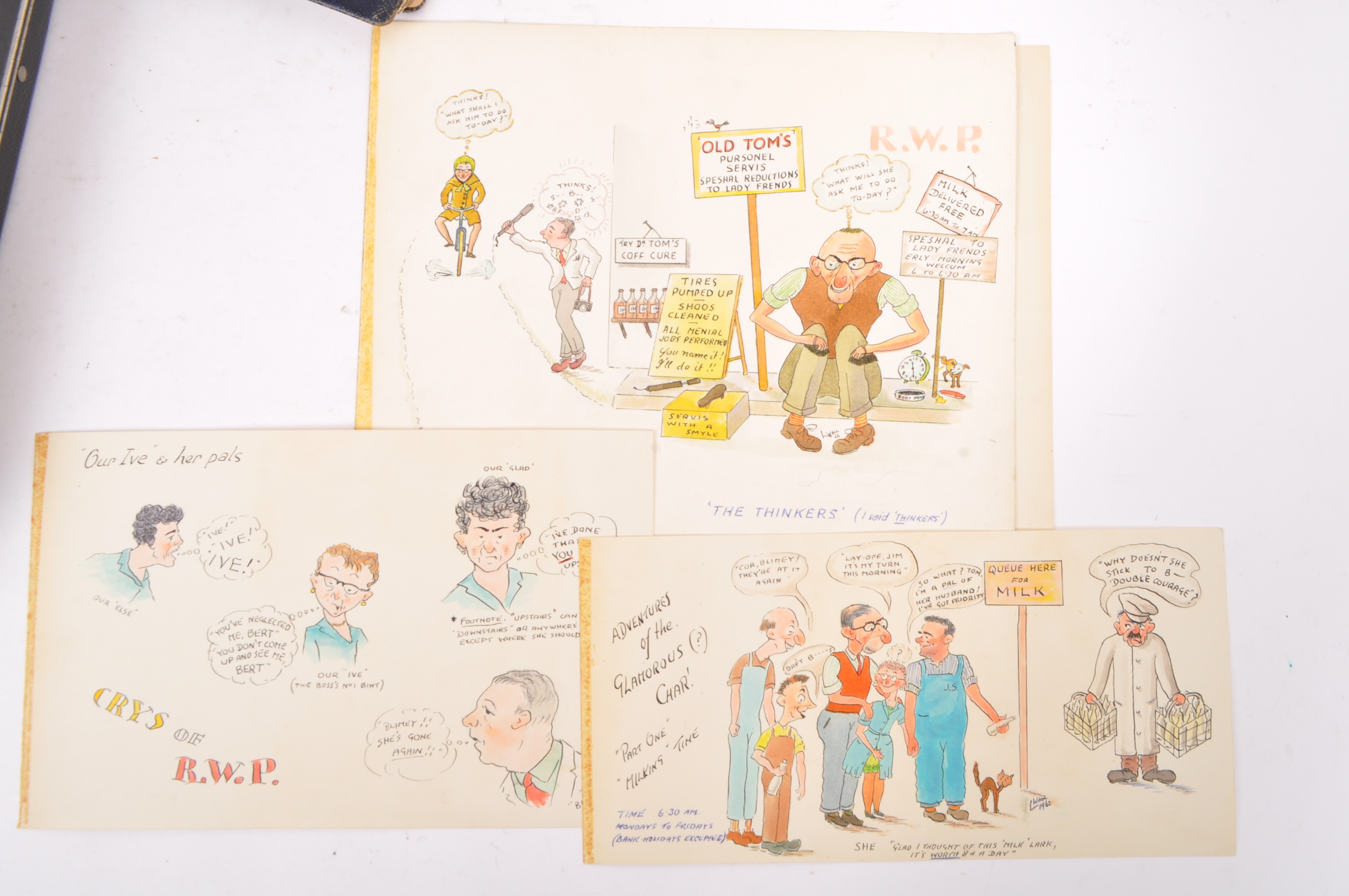 MID CENTURY PEN, INK & COLOUR SKETCHES & CARICATURES - Image 6 of 8