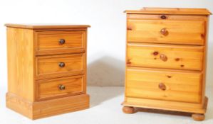 PAIR OF COUNTRY PINE BEDSIDE CHESTS OF DRAWERS