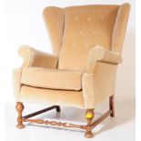 VINTAGE 20TH CENTURY OAK WING BACK ARMCHAIR