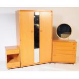 OAK VENEER WARDROBE DRESSING TABLE & CUPBOARD BY SCHREIBER