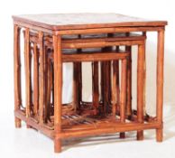 VINTAGE 20TH CENTURY BAMBOO NEST OF TABLES