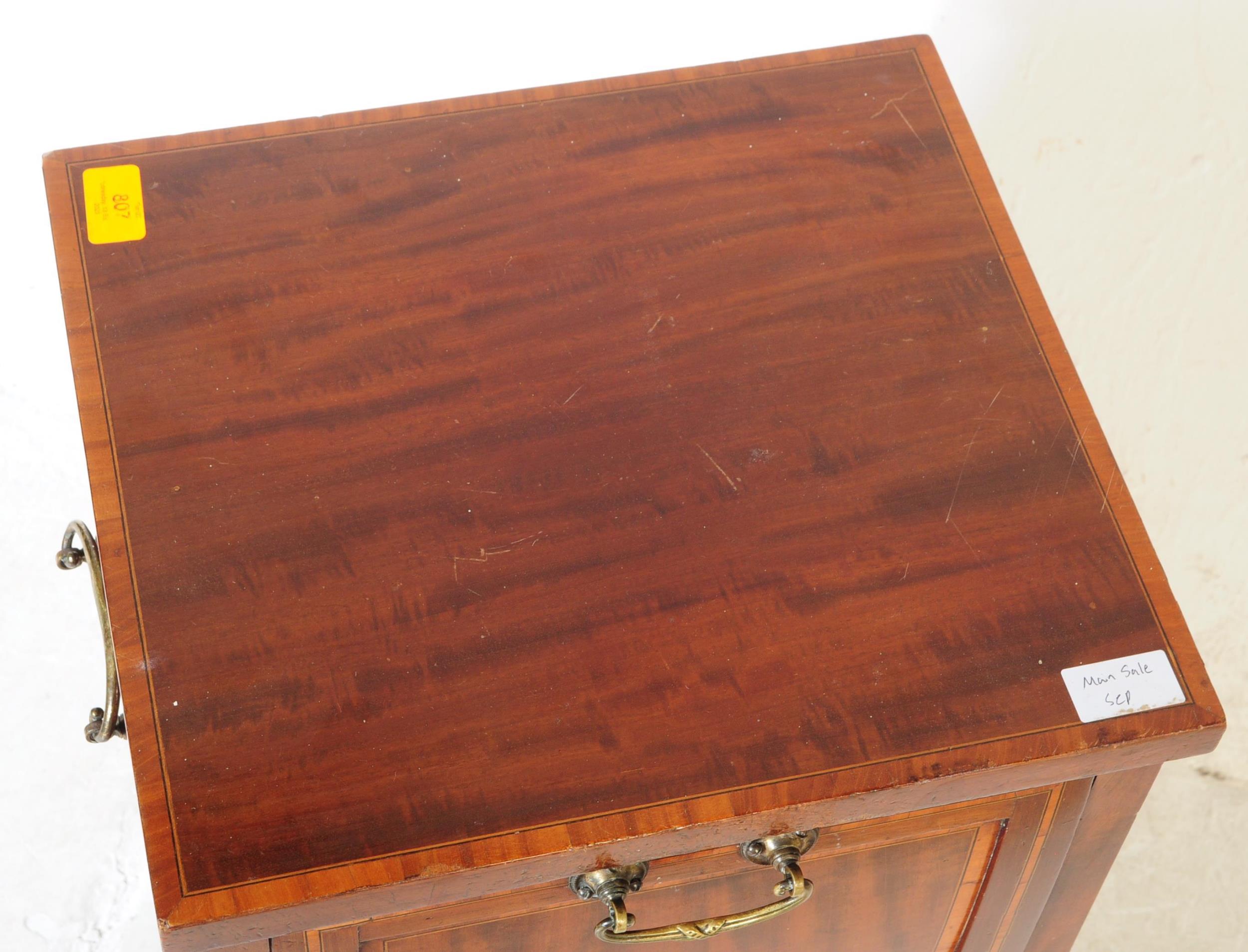 EDWARDIAN MAHOGANY LINE INLAID PEDESTAL COAL PURDONIUM - Image 4 of 4