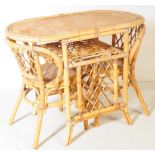 RETRO 1980S BAMBOO WICKER GARDEN DINING SUITE