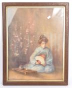 EARLY 20TH CENTURY CHINESE FEMALE STUDY WATERCOLOUR PAINTING
