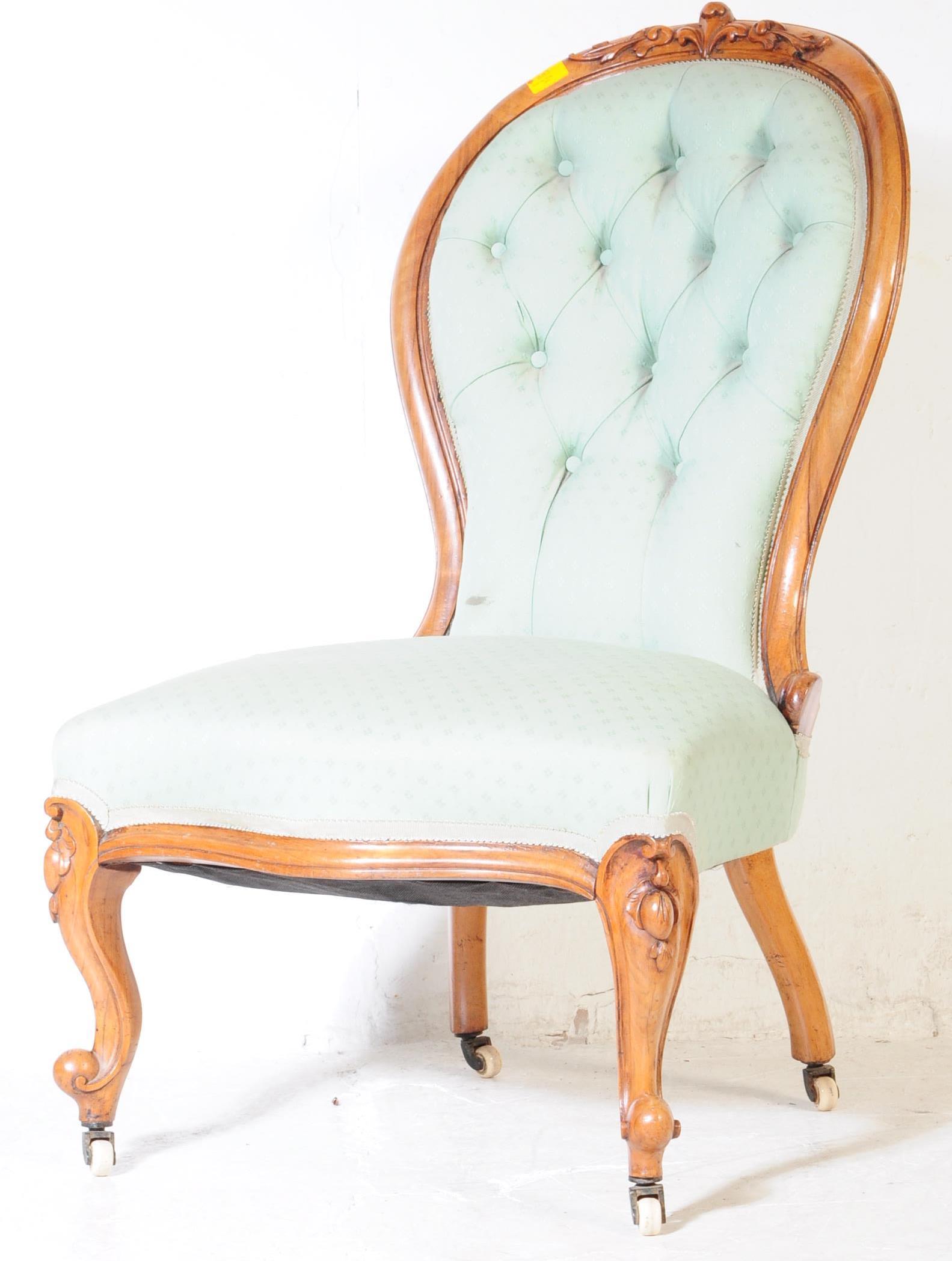 19TH CENTURY VICTORIAN WALNUT SPOONBACK NURSING ARMCHAIR