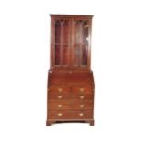 GEORGE III MAHOGANY LIBRARY BUREAU BOOKCASE DESK