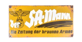 WWII SECOND WORLD WAR GERMAN SA BROWNSHIRTS ENAMEL SIGN