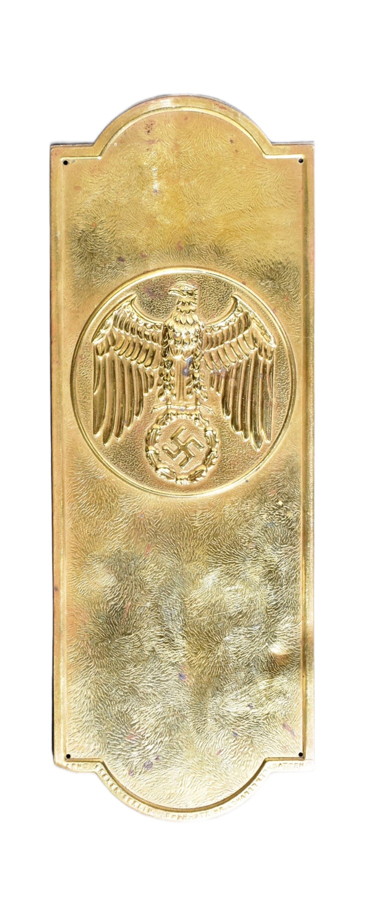 WWII SECOND WORLD WAR GERMAN BRASS DOOR PLATE