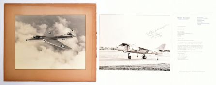 AVIATION INTEREST - X2 VINTAGE BRITISH FIGHTER JET PHOTOGRAPHS