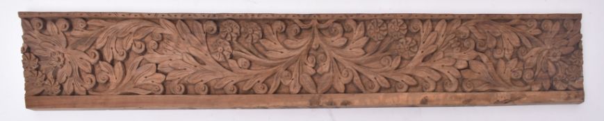 EARLY 20TH CENTURY DECORATIVE TEAK CARVED WALL PANEL