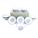 COLLECTION OF TEN EARLY 20TH CENTURY BLUE & WHITE BOWLS