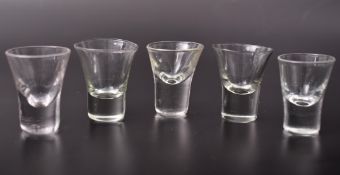 COLLECTION OF FIVE MINIATURE 19TH CENTURY SHOT GLASSES