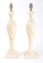 PAIR MID 20TH CENTURY ALABASTER TABLE LAMPS