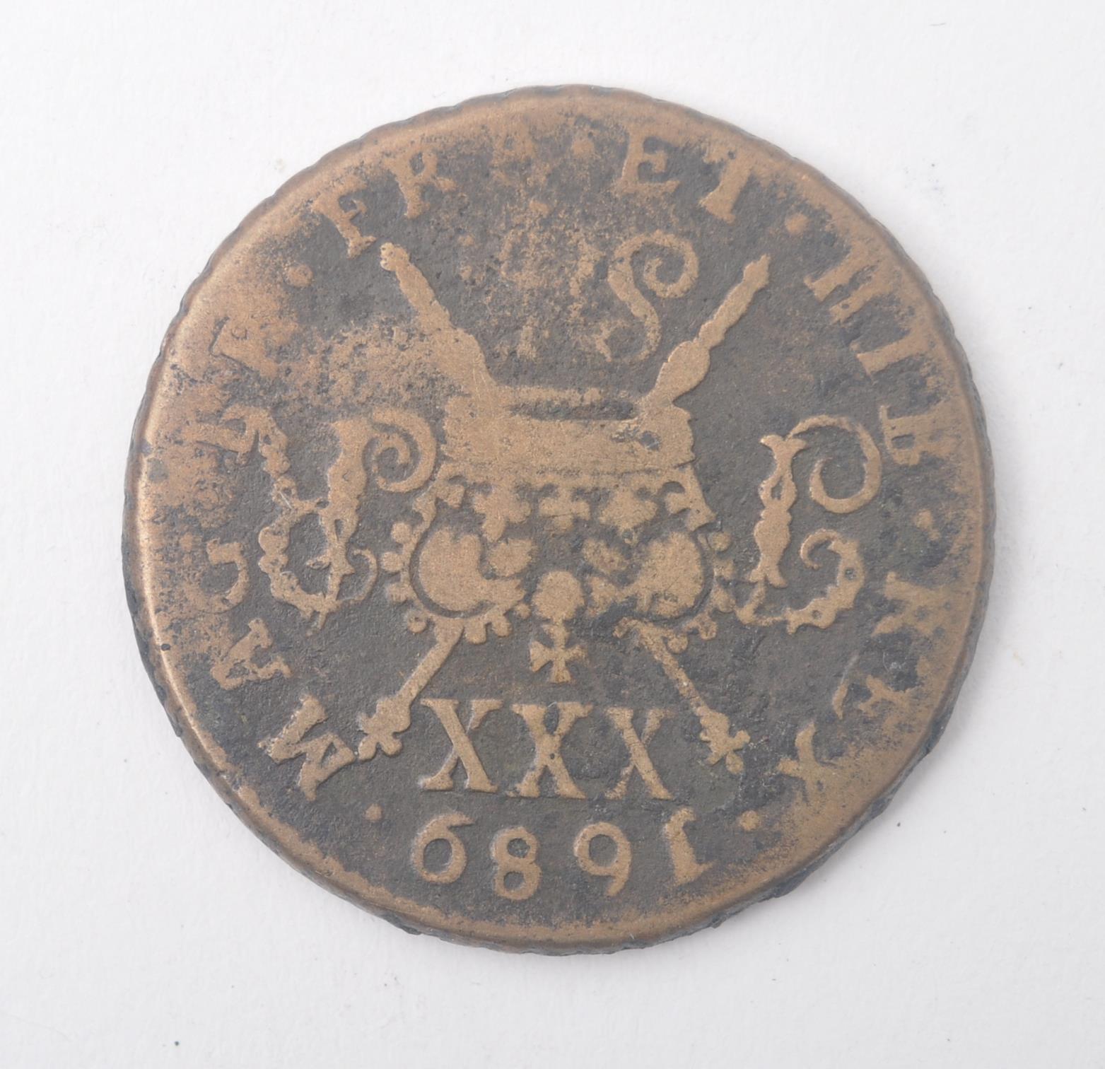 JAMES II 1689 GUN MONEY HALF CROWN COIN - Image 3 of 3