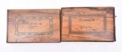 2 VICTORIAN JERUSALEM SOUVENIR BOOKS OF PRESSED FLOWERS