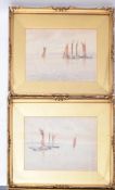 FRED WILDASH - PAIR VICTORIAN WATERCOLOURS OF SAILING SHIPS
