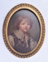 HIGH VICTORIAN OIL ON BOARD PORTRAIT OF A YOUNG BOY